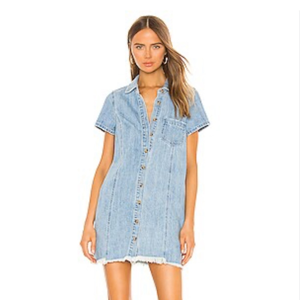 Show Me Your MuMu Light Blue Denim Mini Dress
